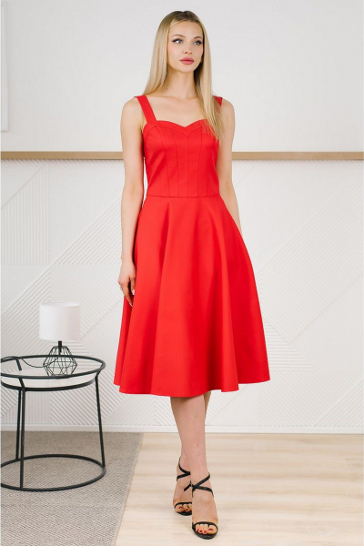 Платье MONA STYLE FASHION&DESIGN 24004 красный - фото 1