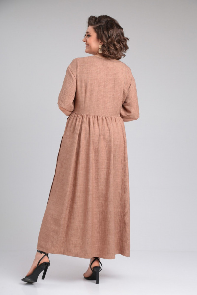 Платье ANASTASIA MAK 1173 коричневый - фото 3