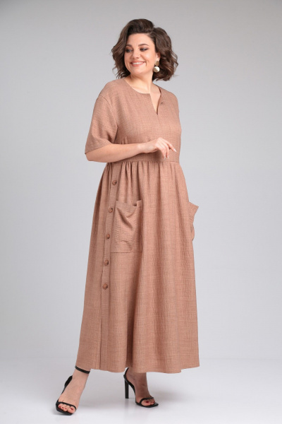 Платье ANASTASIA MAK 1173 коричневый - фото 2