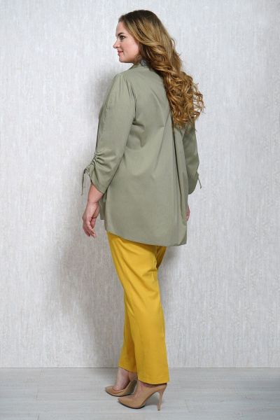 Блуза, брюки Белтрикотаж 6516 горчица+олива - фото 3