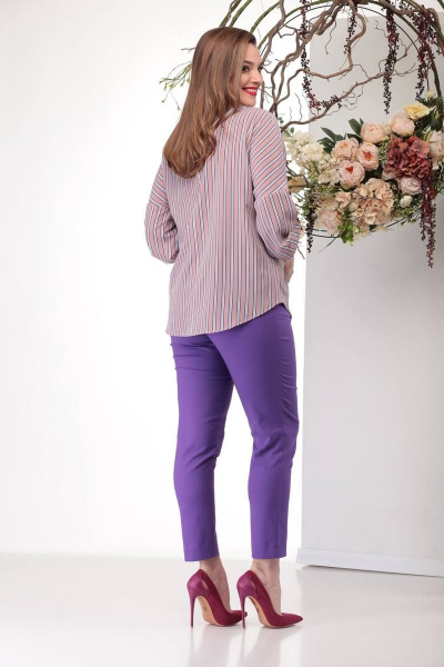 Блуза, брюки Michel chic 1179 розовый-фиолетовый - фото 3