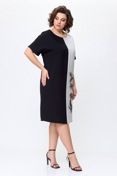 Платье LadisLine 1495 натуральный+черный - фото 5