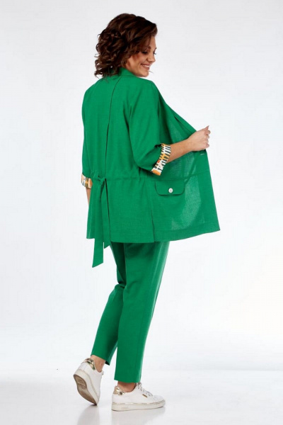 Блуза, брюки, жакет Милора-стиль 1091 зеленый - фото 2