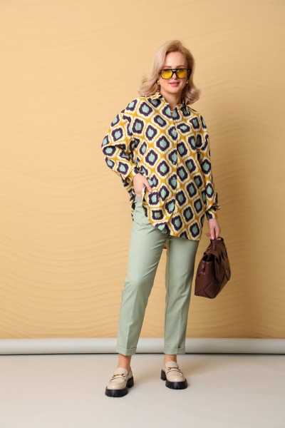 Блуза, брюки LM ВИ1630 шафран/базилик - фото 4