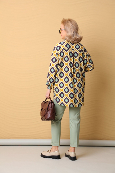 Блуза, брюки LM ВИ1630 шафран/базилик - фото 3