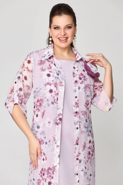 Кардиган, платье Мишель стиль 1188 розово-сиреневый - фото 3