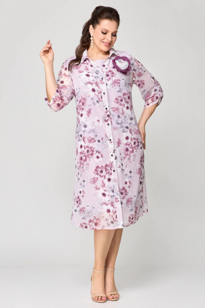 Кардиган, платье Мишель стиль 1188 розово-сиреневый - фото 2