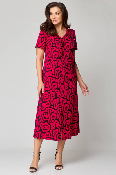 Платье Мишель стиль 1185 красно-черный - фото 7