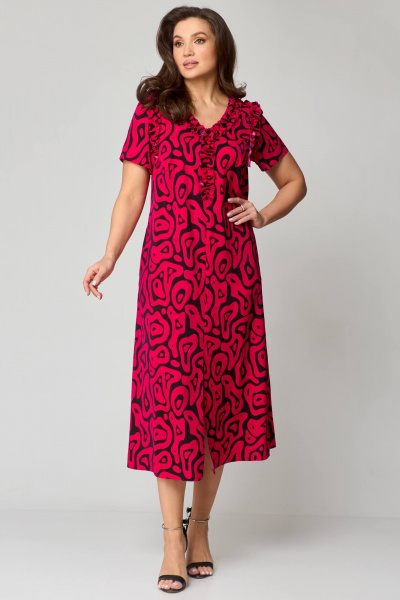 Платье Мишель стиль 1185 красно-черный - фото 6