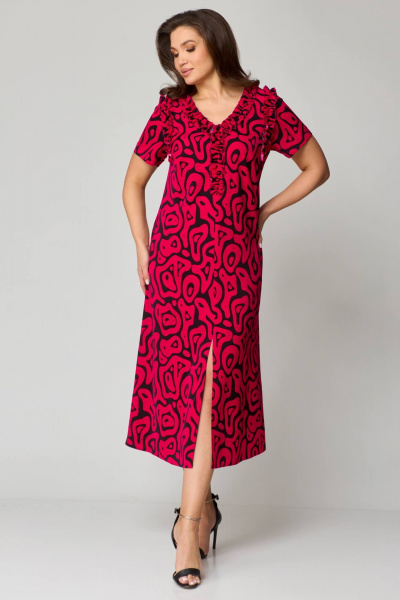 Платье Мишель стиль 1185 красно-черный - фото 3