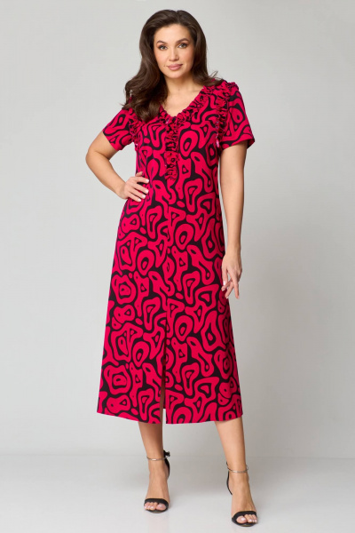 Платье Мишель стиль 1185 красно-черный - фото 1