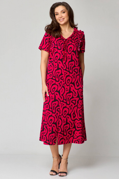 Платье Мишель стиль 1185 красно-черный - фото 2