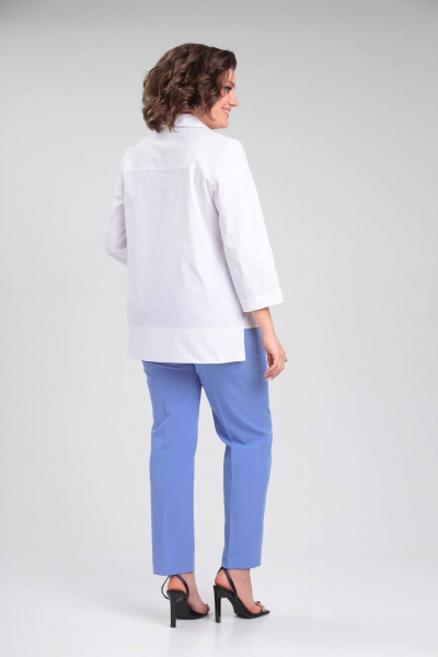 Блуза, брюки Vilena 954 белый+голубой - фото 8