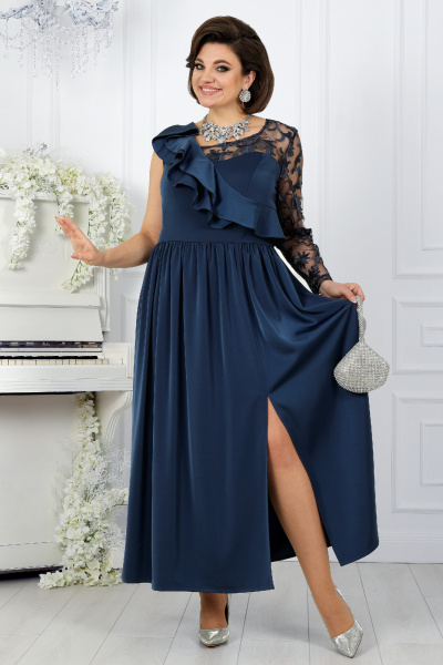 Платье Ninele 5985 синий - фото 8