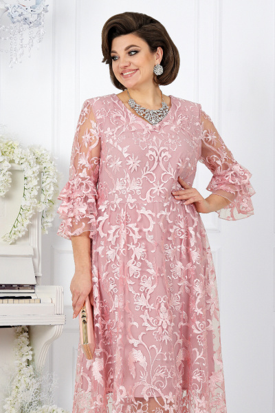 Платье Ninele 7436 розовый - фото 4