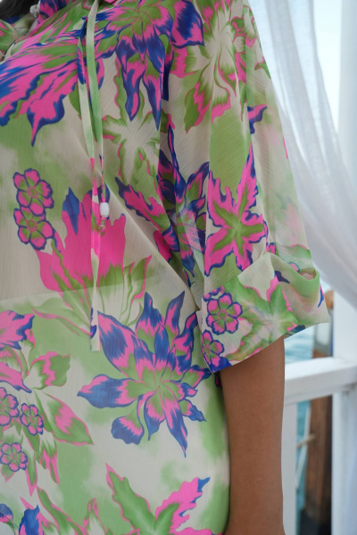 Блуза, брюки Vittoria Queen 20513 цветы-белый - фото 8