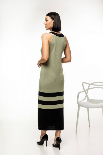 Платье Romgil РВ0041-ХЛ4 серо-зеленый,черный - фото 2