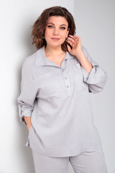 Блуза, брюки Liona Style 871 жемчужный - фото 2