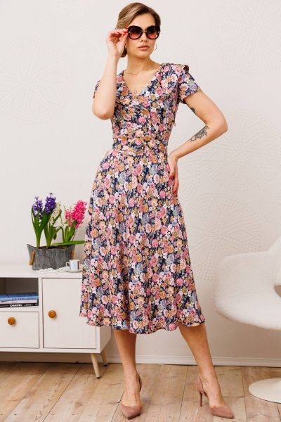 Платье Мода Юрс 2690 розовый_цветы - фото 1