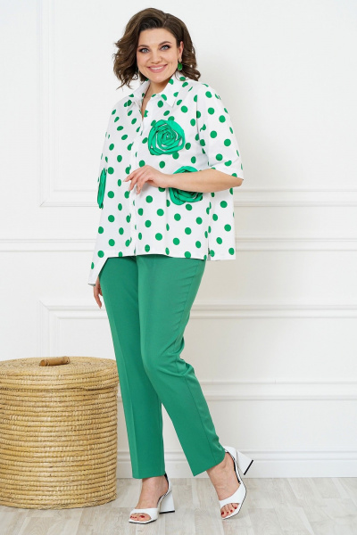 Блуза, брюки Alani Collection 2123 зеленый_горох - фото 10