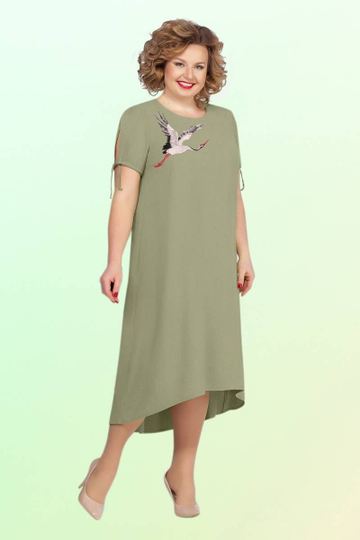 Платье Vitol Fashion В-1060 оливка - фото 1