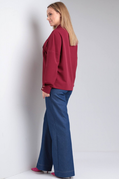Рубашка Viola Style 1172 бордовый - фото 3