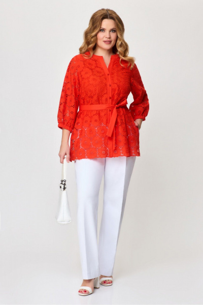 Блуза, брюки Laikony L-681 красный+белый - фото 2