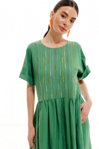 Платье ELLETTO LIFE 1017 зеленый - фото 8
