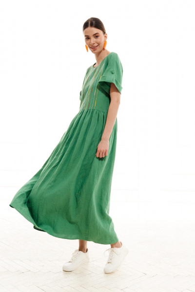 Платье ELLETTO LIFE 1017 зеленый - фото 6