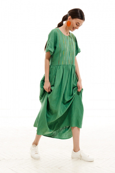 Платье ELLETTO LIFE 1017 зеленый - фото 5