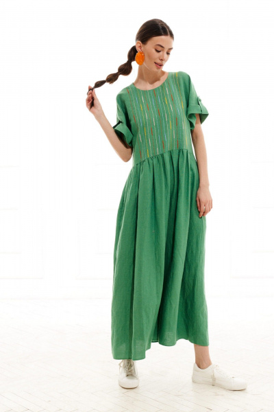 Платье ELLETTO LIFE 1017 зеленый - фото 3