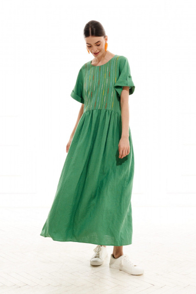 Платье ELLETTO LIFE 1017 зеленый - фото 2