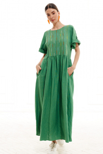 Платье ELLETTO LIFE 1017 зеленый - фото 1