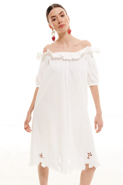 Платье ELLETTO LIFE 1019 белый - фото 10