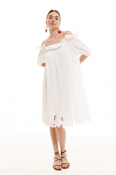 Платье ELLETTO LIFE 1019 белый - фото 7