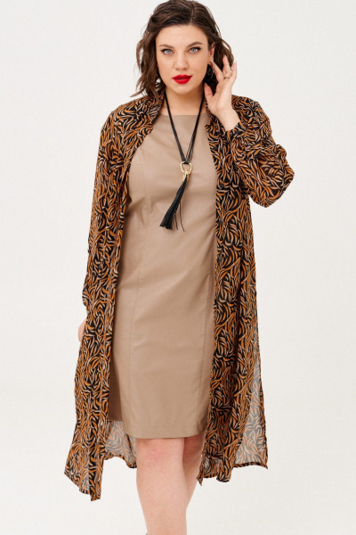 Блуза, платье Almirastyle 342 коричневый - фото 4