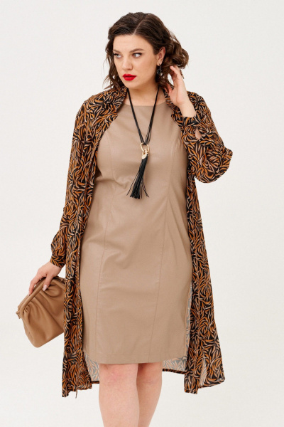 Блуза, платье Almirastyle 342 коричневый - фото 1