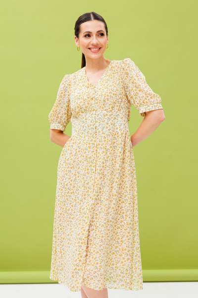 Платье Ларс Стиль 895 бело-желтый - фото 1