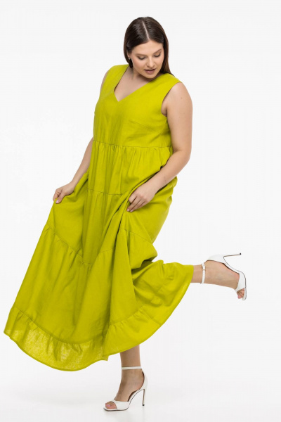 Платье Avila 0959 желто-зеленый - фото 7