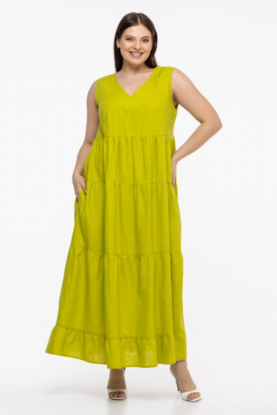 Платье Avila 0959 желто-зеленый - фото 5