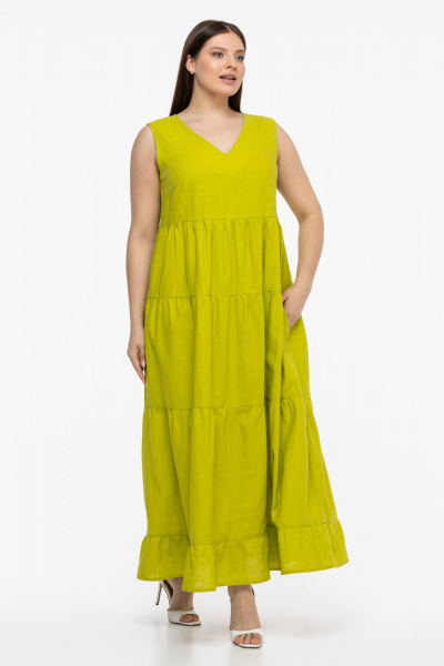 Платье Avila 0959 желто-зеленый - фото 4