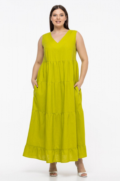 Платье Avila 0959 желто-зеленый - фото 1