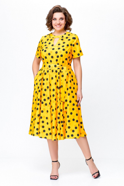 Платье Swallow 738 солнечно-желтый+горошек - фото 10