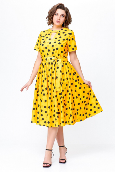 Платье Swallow 738 солнечно-желтый+горошек - фото 9