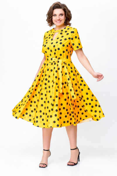 Платье Swallow 738 солнечно-желтый+горошек - фото 8