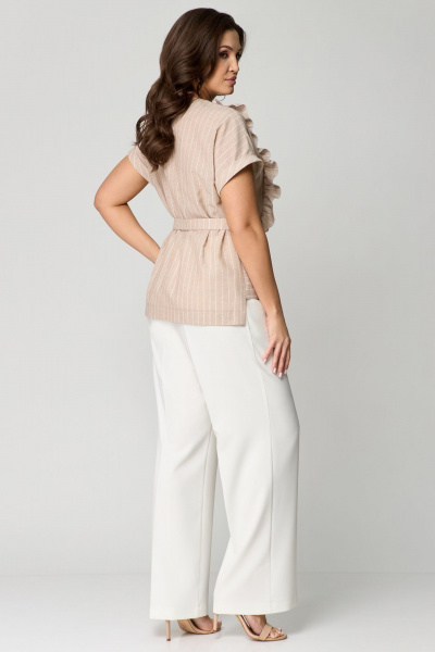 Блуза, брюки Мишель стиль 1191 бежево-молочный - фото 2