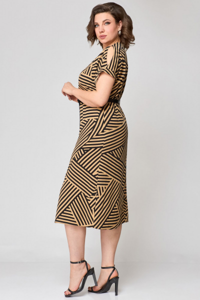 Платье Мишель стиль 1183 черно-бежевый - фото 2