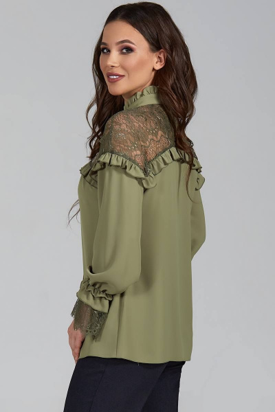 Блуза Teffi Style L-1473 олива - фото 2