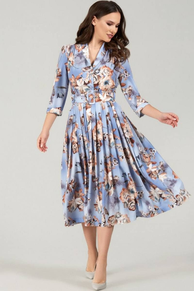 Платье Teffi Style L-1425 голубой - фото 3