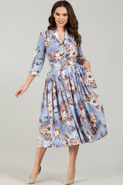 Платье Teffi Style L-1425 голубой - фото 1